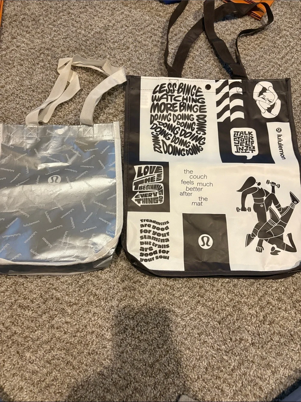 lululemon athletica Black and White Graphic Tote Set